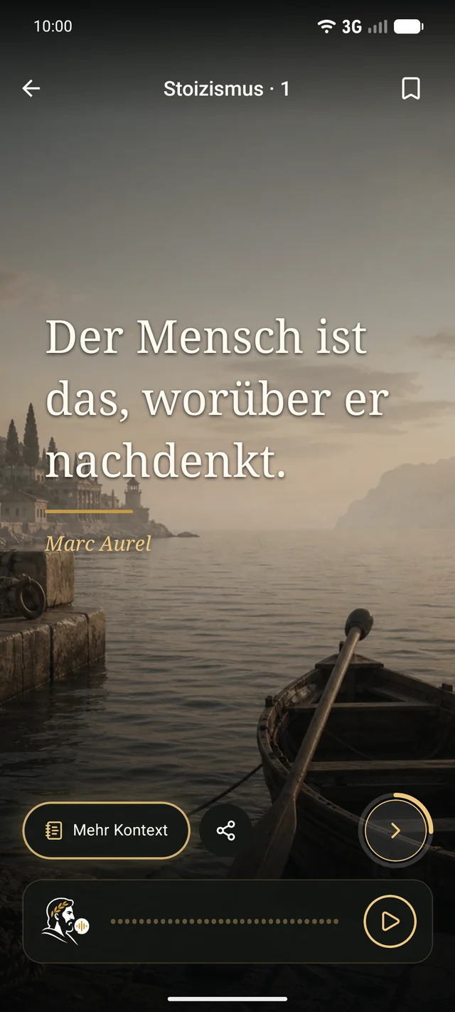 Stoizismus 1 in der Stillwort-App.